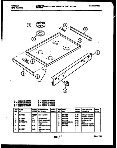 Cooktop parts
