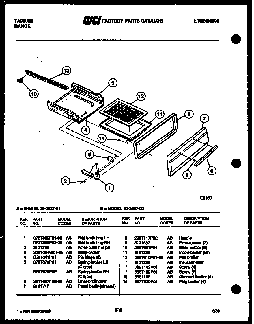 BROILER DRAWER PARTS