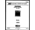 Tappan 11-1559-00-01 cover page- text only diagram