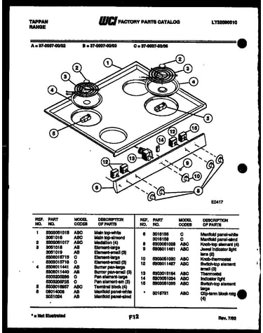 Cooktop parts
