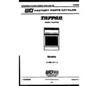 Tappan 30-6758-00-01 cover page diagram