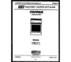 Tappan 14-3028-66-01 cover page diagram
