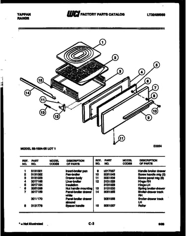 Broiler drawer parts