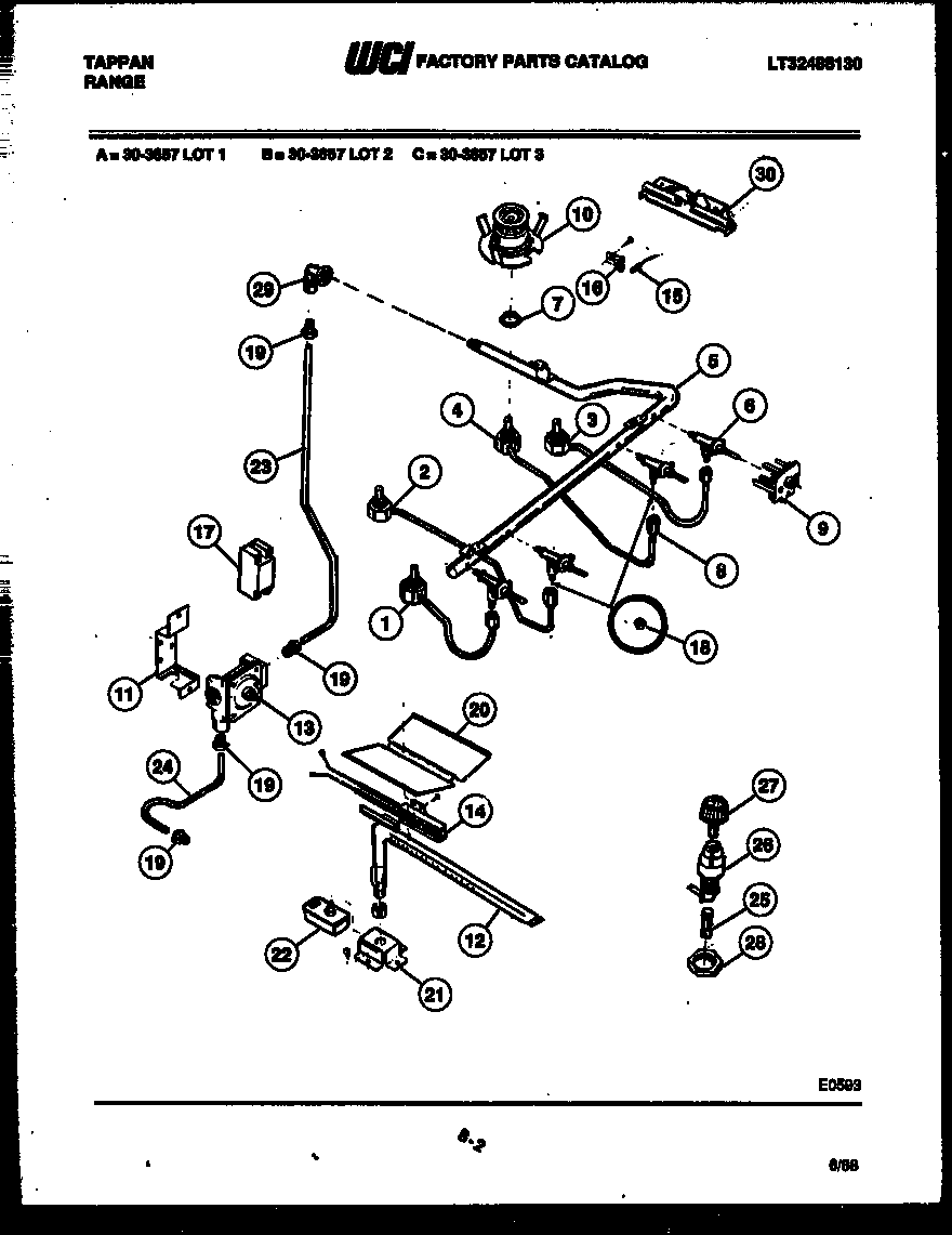 BURNER, MANIFOLD AND GAS CONTROL