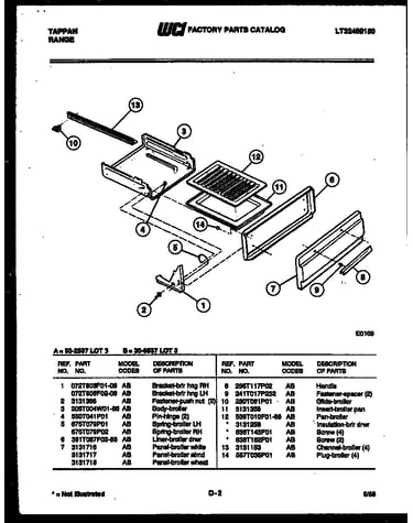 Broiler drawer parts