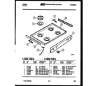 Tappan 72-3657-66-02 cooktop parts diagram