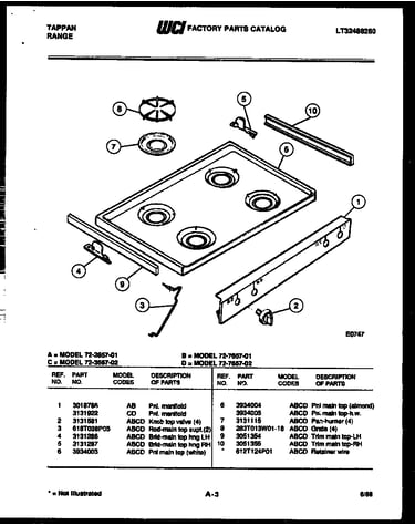 Cooktop parts