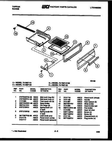 Broiler drawer parts