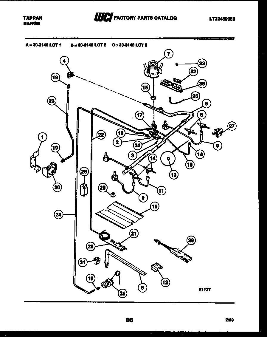 Burner, manifold and gas control