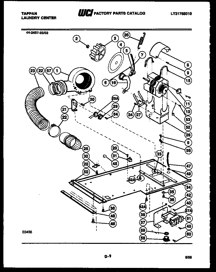 Dryer motor, blower and belt