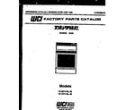 Tappan 72-7977-23-06 cover page diagram