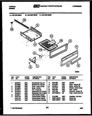 Broiler drawer parts
