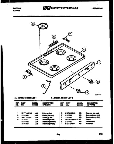Cooktop parts