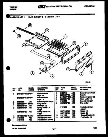 Broiler drawer parts