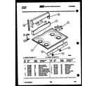 Tappan 32-1038-00-02 backguard and cooktop parts diagram