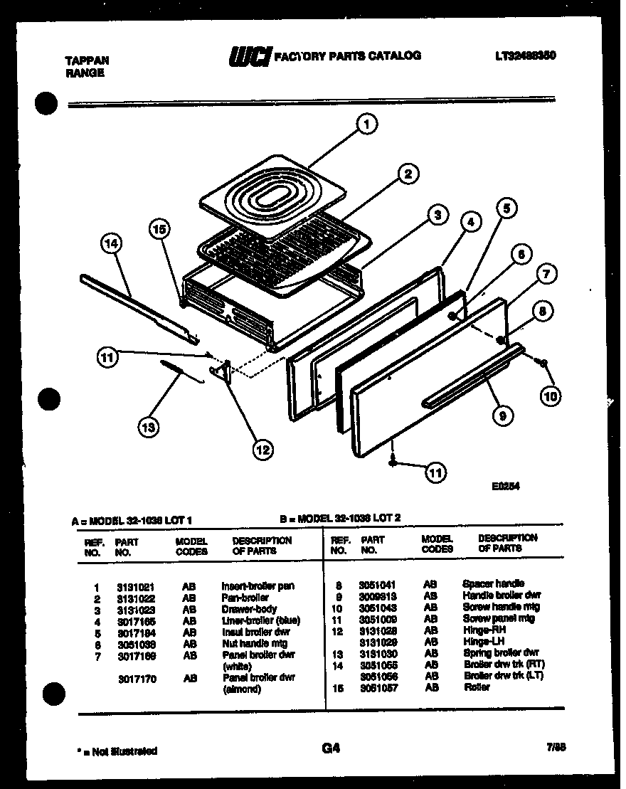 BROILER DRAWER PARTS