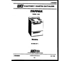 Tappan 32-1028-00-01 cover page diagram