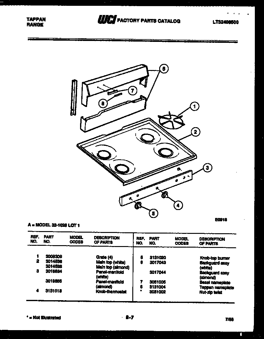 Cooktop parts