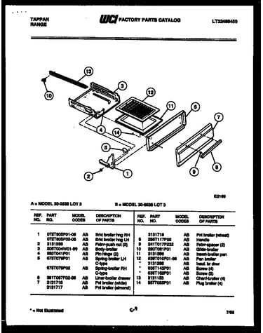 Broiler drawer parts