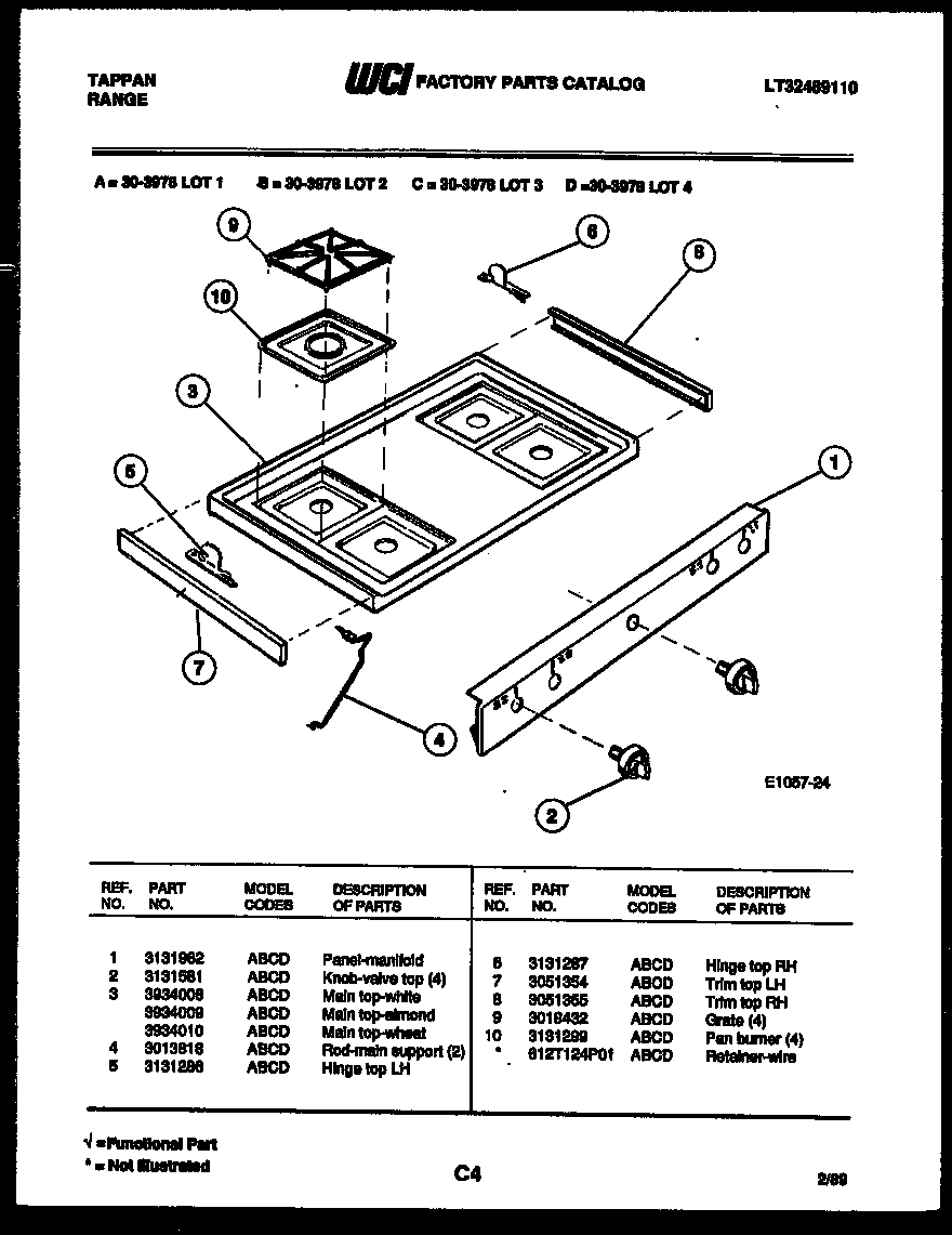 COOKTOP PARTS