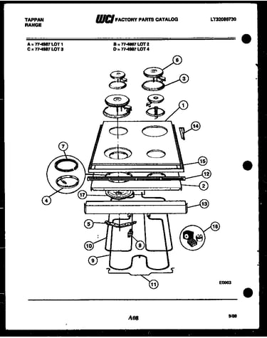 Cooktop and broiler parts