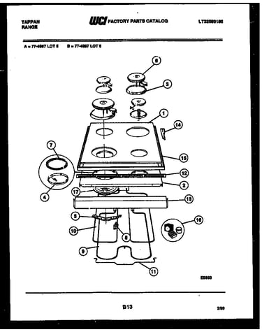 Cooktop and broiler parts