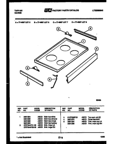 Cooktop parts