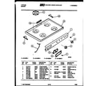 Tappan 32-2638-00-01 cooktop and control parts diagram