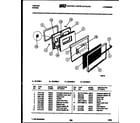 Tappan 32-2638-00-04 oven door parts diagram