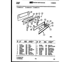 Tappan 30-2518-23-03 backguard and control parts diagram