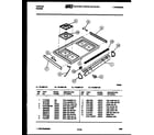 Tappan 76-8667-00-02 cooktop parts diagram