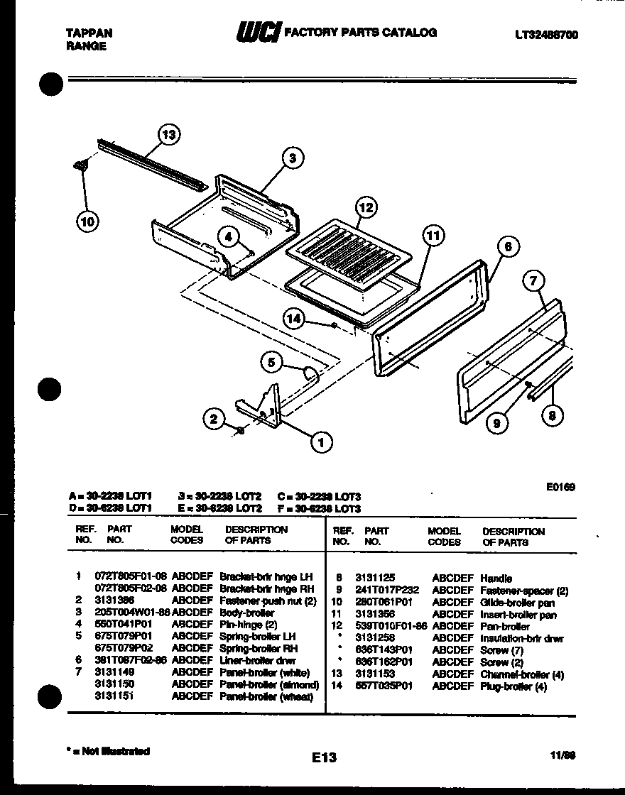 BROILER DRAWER PARTS