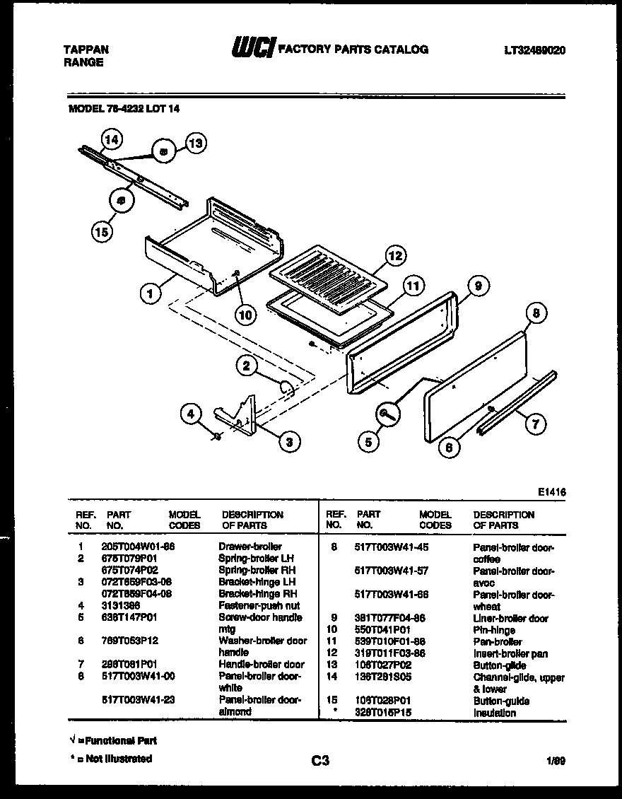 BROILER DRAWER PARTS