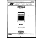 Tappan 30-2118-00-03 cover page diagram