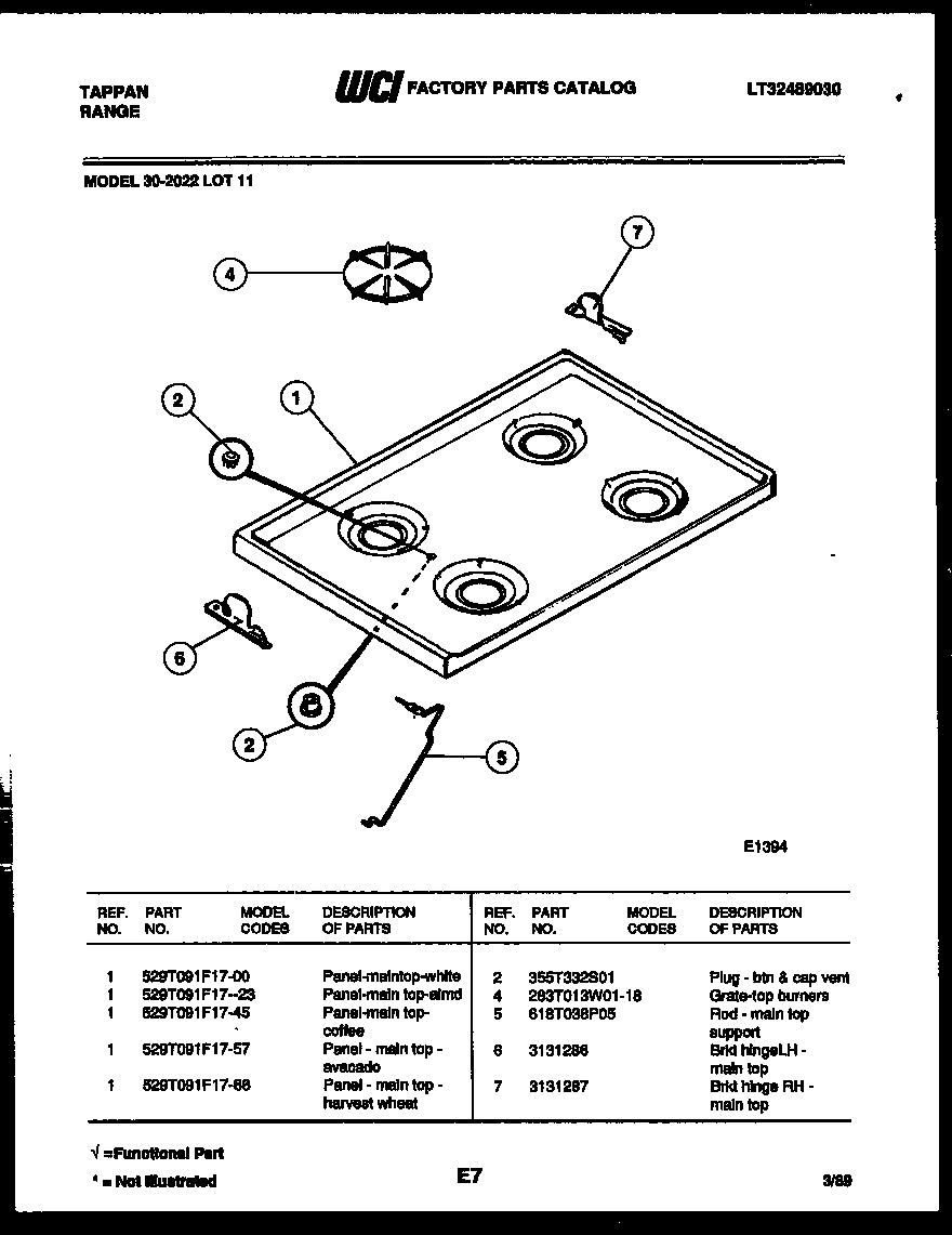 Cooktop parts