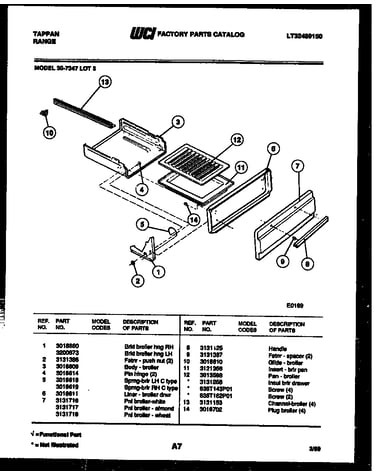 Broiler drawer parts