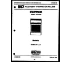 Tappan 37-2538-23-03 cover page diagram