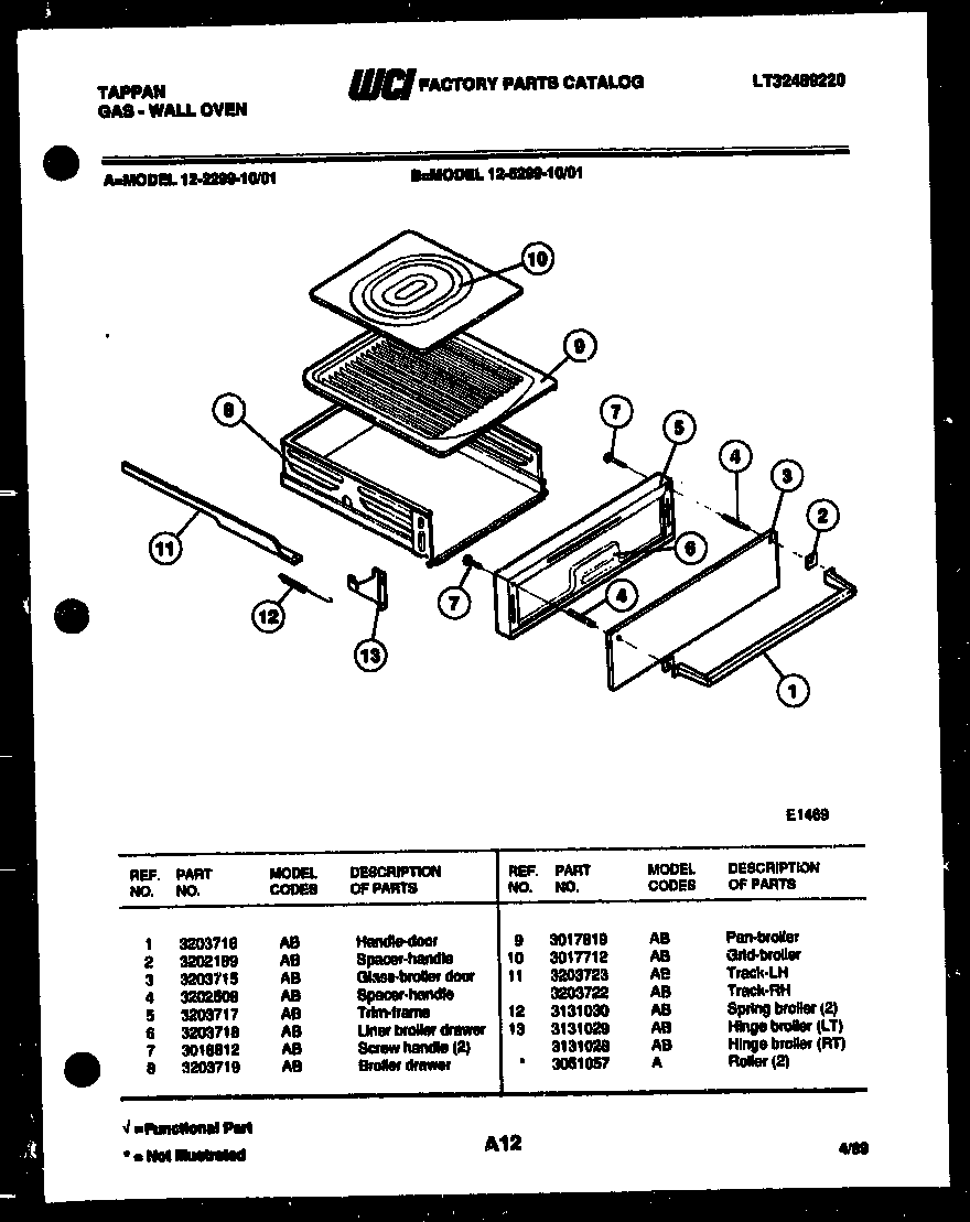 BROILER DRAWER PARTS