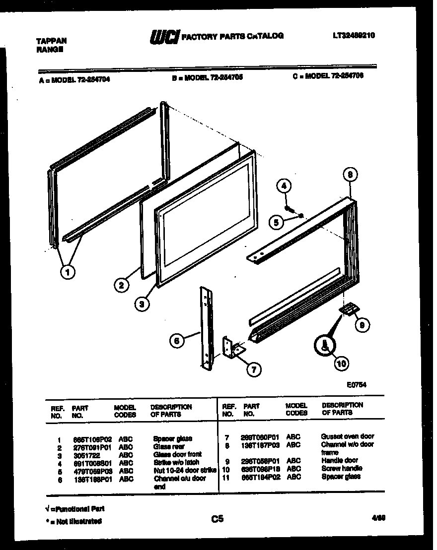 UPPER OVEN DOOR PARTS