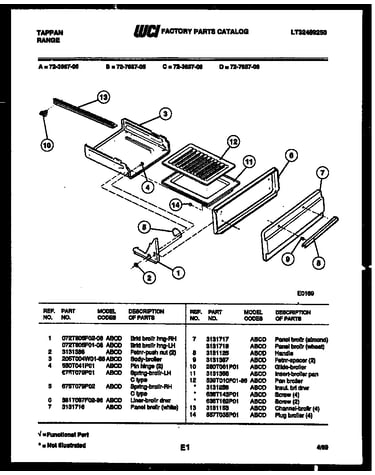Broiler drawer parts