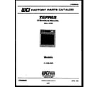 Tappan 11-1159-00-01 cover page- text only diagram