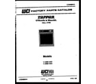 Tappan 11-4969-00-01 cover page- text only diagram
