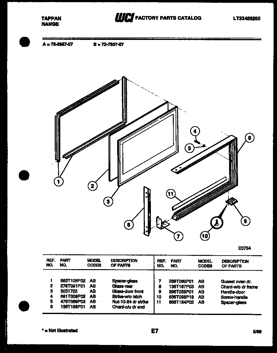 UPPER OVEN DOOR PARTS