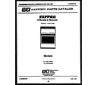 Tappan 37-1039-23-01 cover page diagram