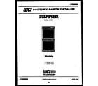 Tappan 11-5969-00-01 cover page- text only diagram