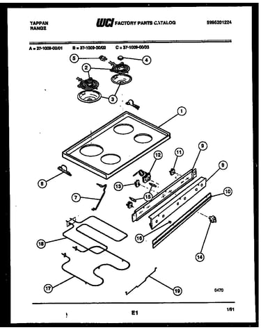 Cooktop and broiler parts