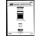 Tappan 31-3979-23-01 cover page diagram