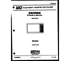 Tappan 56-4278-10-01 front cover diagram
