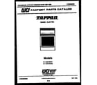 Tappan 31-1049-23-01 cover page diagram