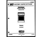 Tappan 31-2549-00-01 cover page diagram